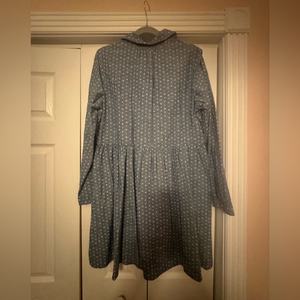 J. Crew Light Blue Chambray Dress with White Ditsy Print - Picture 4 of 7